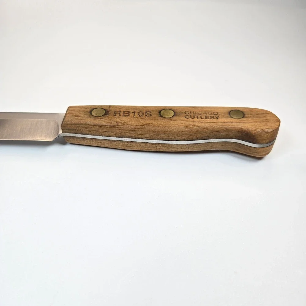 Chicago Cutlery RB10S Slicer Knife Walnut Wood Handle Stainless Steel 10 inch